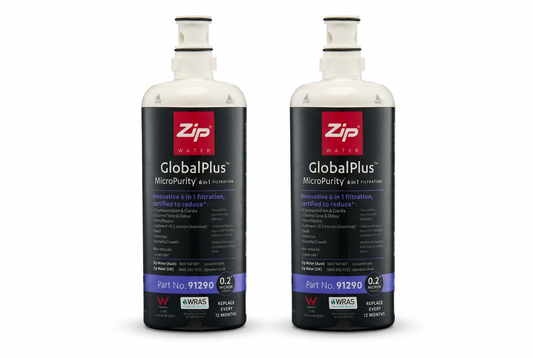 Zip 91290 GlobalPlus 0.2 Micron Water Filter Cartridges Twin Pack Genuine
